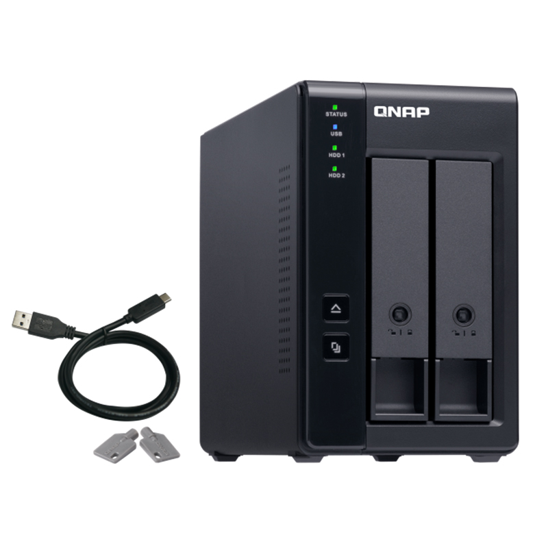 QNAP威联通硬盘盒TR-002 两盘位磁盘阵列USB 外接盒 可组raid 扩展柜，扩充设备